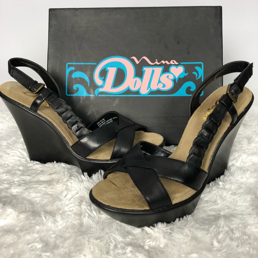 Nina Dolls Platform Open Toe Wedges